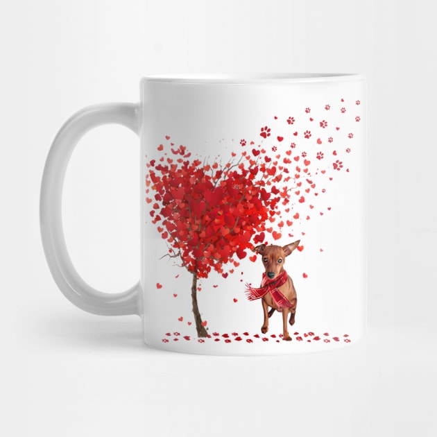 Valentine's Day Heart Tree Love Red Miniature Pinscher by TATTOO project